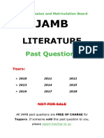 Jamb Lit in English Past Questions