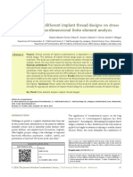 Influence of Three Different Implant Thread Designs On Stress Distribution: A Three Dimensional Finite Element Analysis