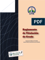 Reglamento de Titulación de Grado - Resolución de Consejo Universitario No. 05-Cu-Ute-2015 de 28 de Enero de 2015