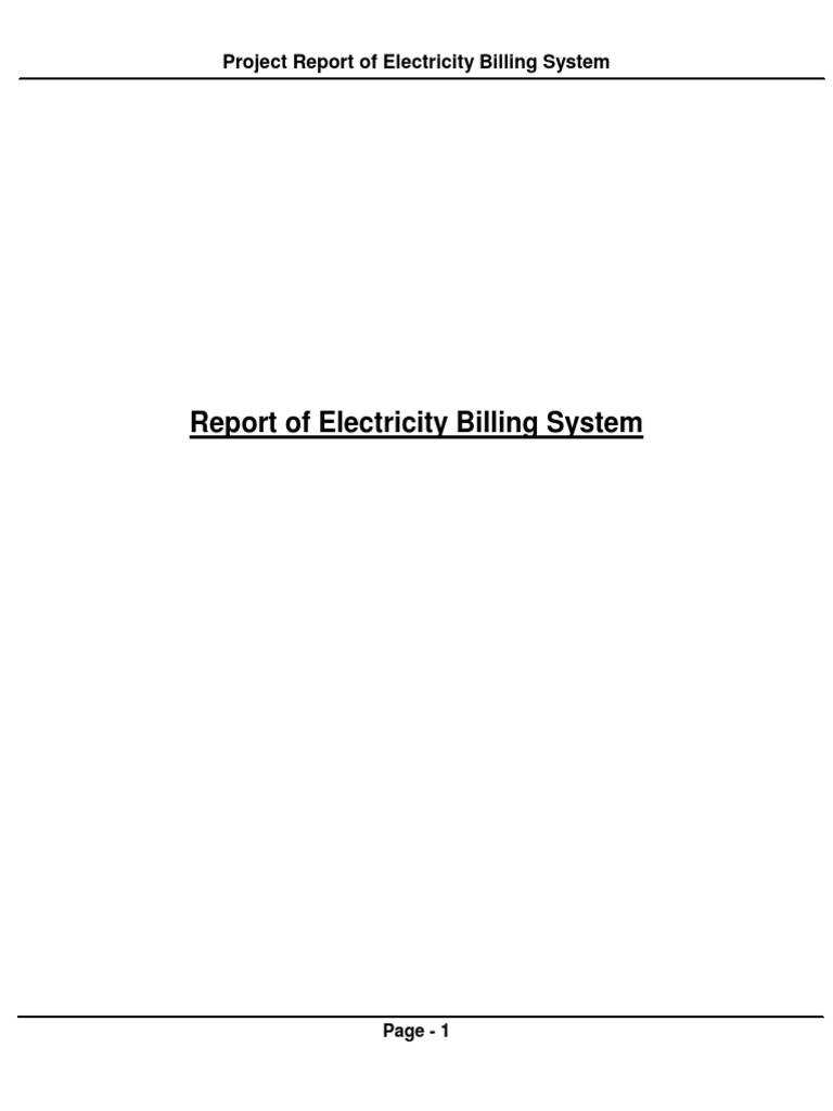 Electricity Billing System Project Report | PDF | Software Testing ...