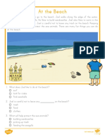 First Grade at The Beach Reading Passage Comprehension Activity