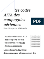 Liste Des Codes AITA Des Compagnies Aériennes - Wikipédia