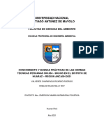 Conocimiento y Buenas Prácticas Con Respecto A Las Normas Técnicas Peruanas 900.064 y 900.065 en El Distrito de Huaraz