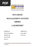 Database Management System (DBMS) Lab Report