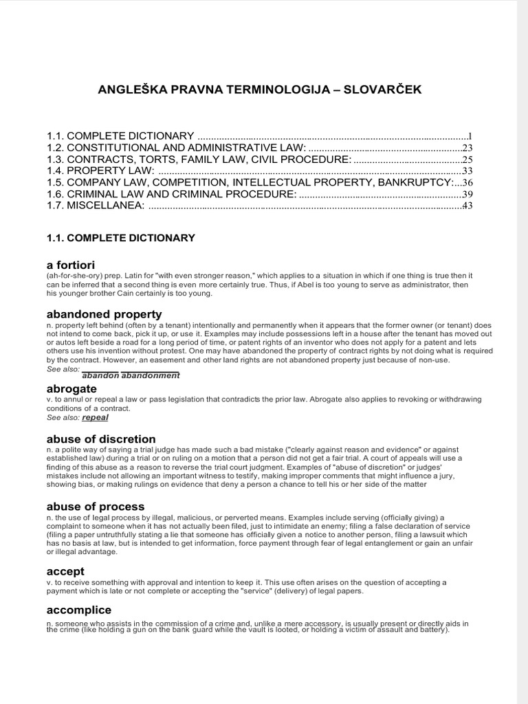 7 Angleska Pravna Terminologija | PDF | Bankruptcy | Damages