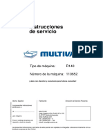 INSTRUCCIONES DE SERVICIO R-140 No.110652