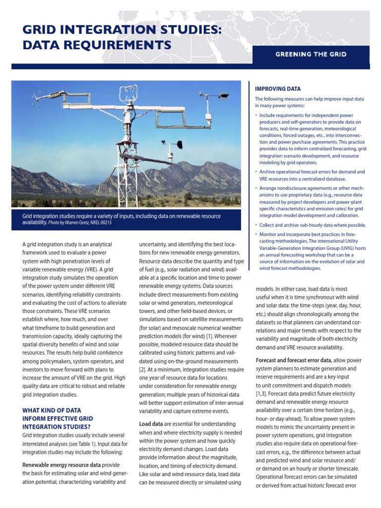 Grid Integration Studies: Data Requirements | PDF | Electrical Grid ...