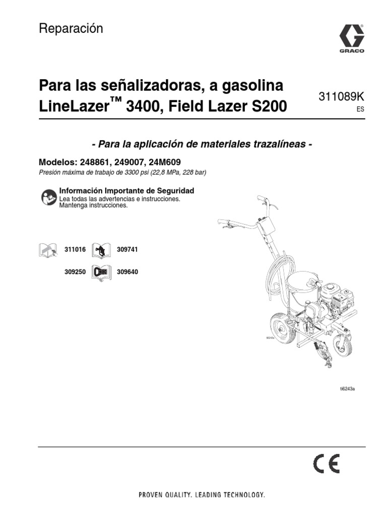Manual Reparacion Linelazer 3400 A Gasolina PDF Tornillo Bomba