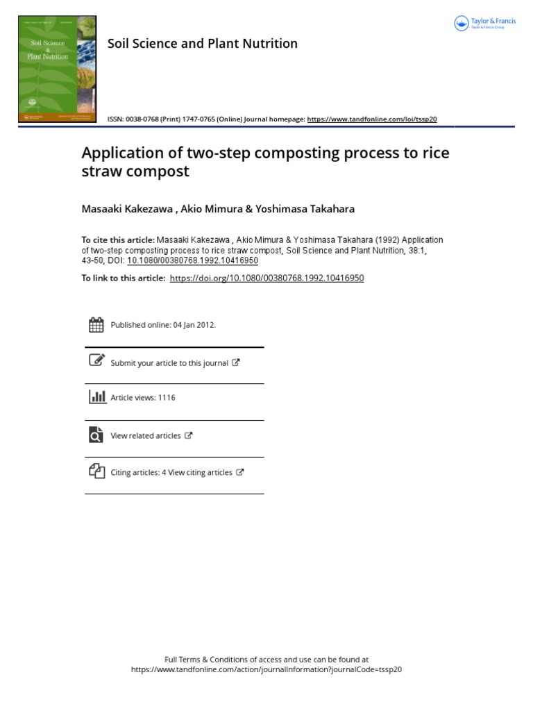 Two-Step Composting for Rice Straw | PDF | Compost | Biodegradation
