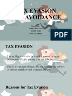Tax Evasion and Avoidance: Prepared By: FABRO, Rain Vince NACIS, Rodel OBALDO, Marcus