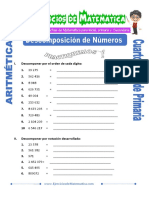 Ejercicios de Descomposicion de Numeros para Cuarto de Primaria