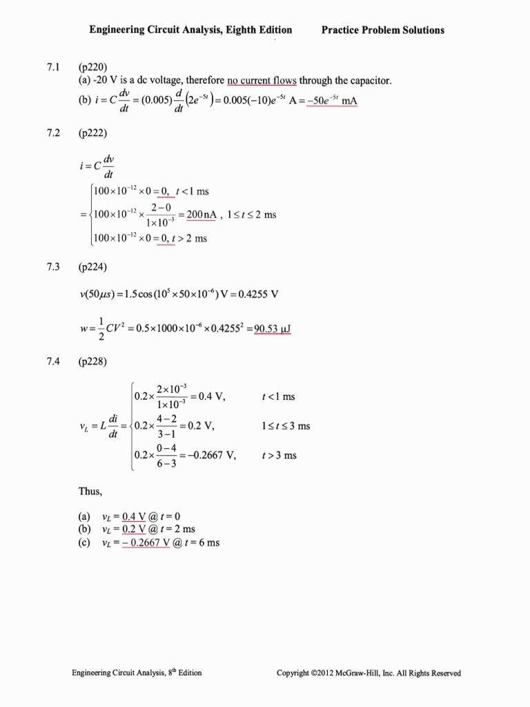CH 07 Solutions Practice Problems | PDF | Electronic Circuits ...