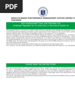 (Appendix 5) SAT-RPMS For T I-III SY 2020-2021 in The Time of COVID-19