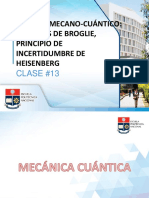 Modelo Mecano-Cuántico: Hipótesis de Broglie, Principio de Incertidumbre de Heisenberg