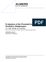 Evaluation of the potential for predictive maintenance
