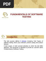 Fundamentals of Software Testing