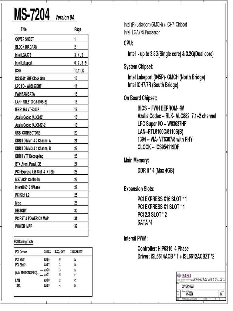 MSI - 9d2e3 - MS-7204 | PDF | Computer Standards | Physical Layer Protocols