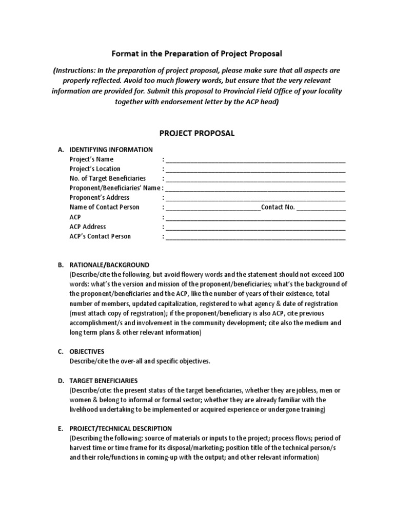 Project Proposal Preparation Guide | PDF | Business | Marketing