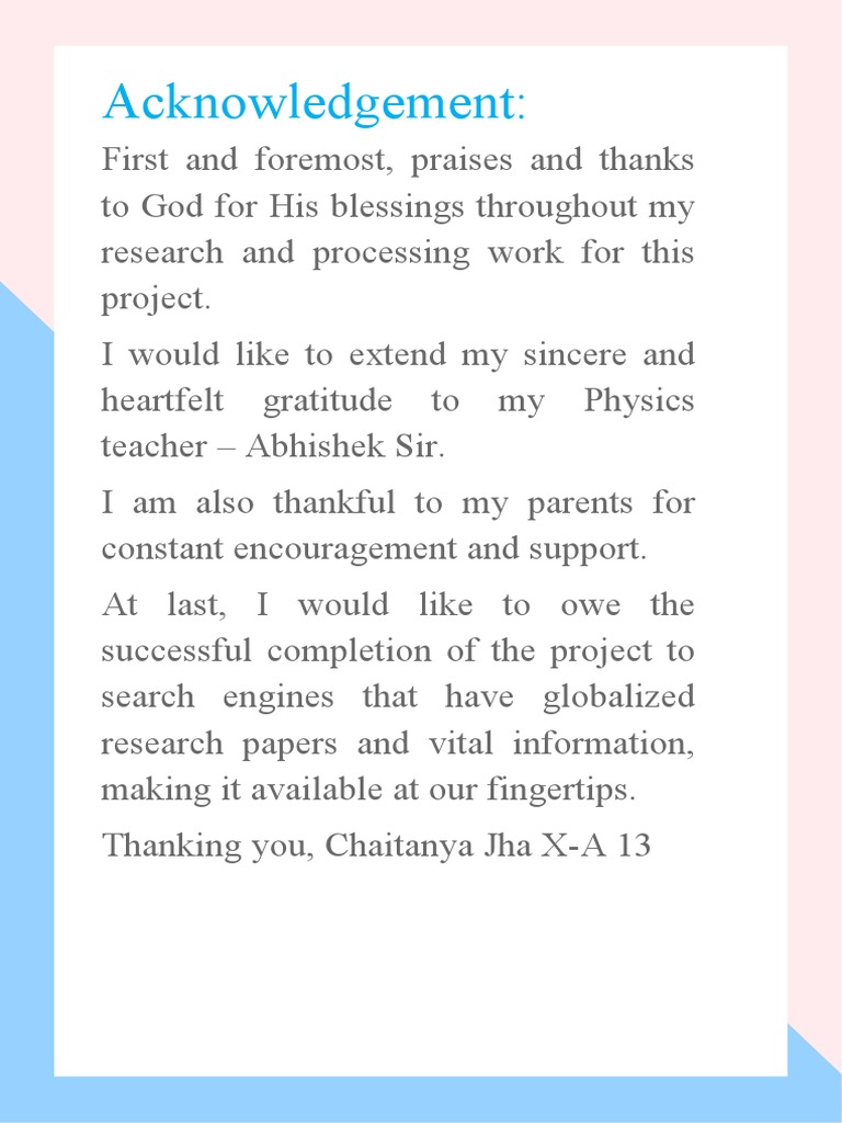 Acknowledgement Physics | PDF | Career & Growth | Computers