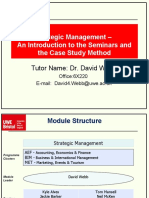 Strategic Management - An Introduction To The Seminars and The Case Study Method