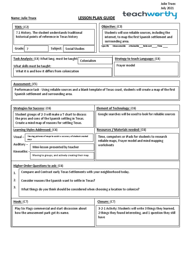 Lesson Plan Guide | PDF | Lesson Plan | Applied Psychology
