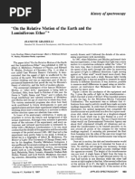 On The Relative Motion of The Earth and The Luminiferous Ether