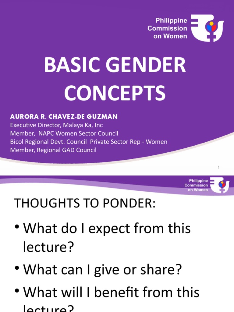 Understanding Basic Gender Concepts | PDF | Gender Mainstreaming ...