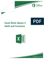 Excel 2016: Basics 2: Math and Functions