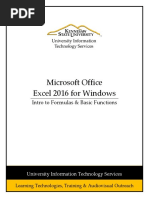 Microsoft Office Excel 2016 For Windows: Intro To Formulas & Basic Functions