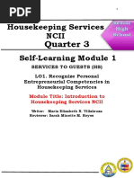 Housekeeping Services Ncii Self-Learning Module 1: Quarter 3