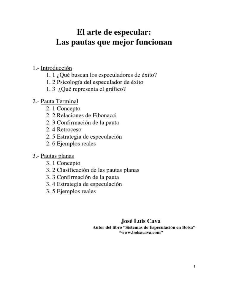 El Arte de Especular Las Pautas Que Mejor Funcionan | PDF