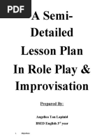 Semi Detailed Lesson Plan On Role Play and Improvs