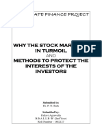 Corporate Finance Project: Why The Stock Market Is in Turmoil Methods To Protect The Interests of The Investors