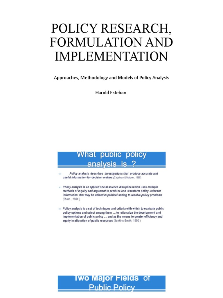 Policy Analysis Approaches and Models | PDF | Science & Mathematics