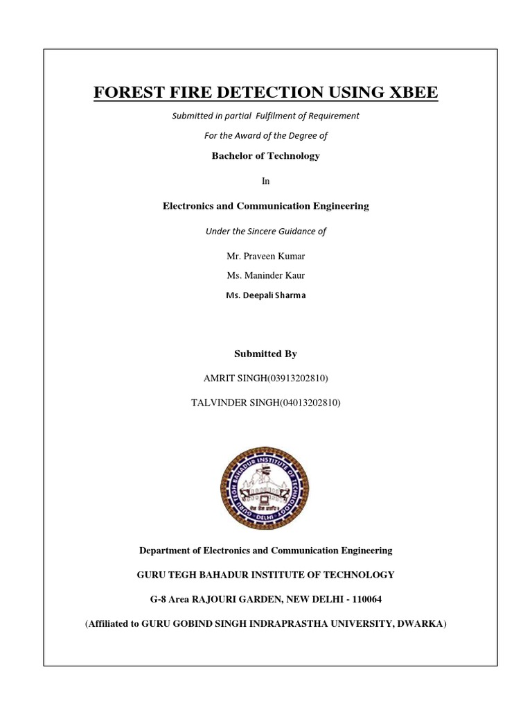 Forest Fire Detection with XBee Technology | PDF | Computer Network ...