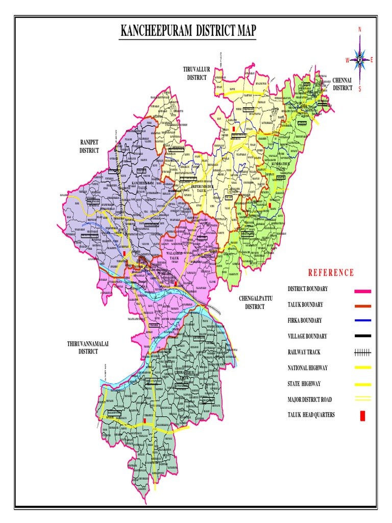 Chennai To Kanchipuram Map Kanchipuram District Map New | Pdf