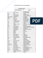 Daftar Singkatan Latin Farmasi