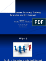 Difference Between Learning, Training, Education and