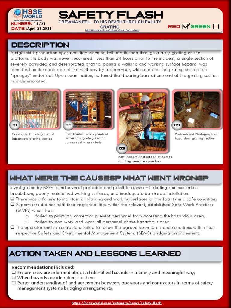 Safety Lessons from Fatal Grating Fall | PDF | Safety