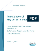 Investigation of May 29, 2019, Fatality: BSEE Panel Report 2021-001