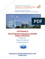 Maharaja Institute of Technology Mysore: Lab Manual On Web Technology Laboratory With Mini Project (15CSL77)