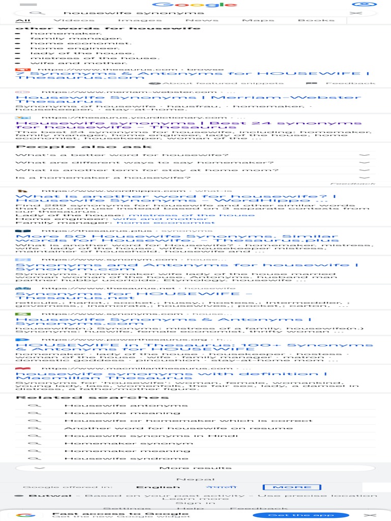 Housewife Synonyms Google Search PDF Housewife Family