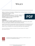 Objective Evaluation of The Quality of Multiple-Choice Test Items Designed To Measure Comprehension of Reading Passages