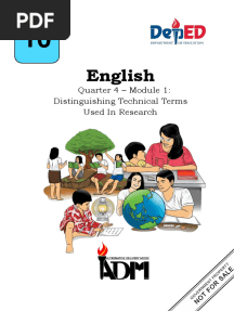 English: Quarter 4 - Module 1: Distinguishing Technical Terms Used in Research