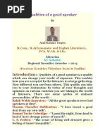 Qualities of A Good Speaker