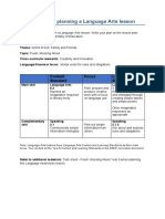 Language Arts - Information for Planning a Lesson - Y6