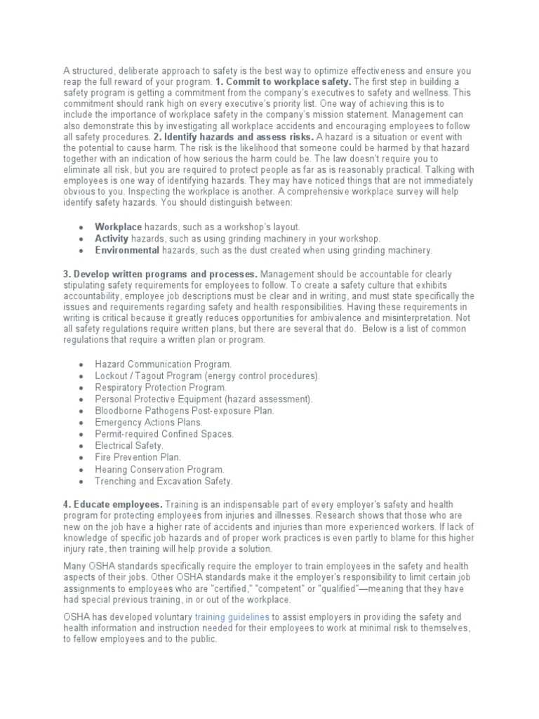 Effective Workplace Safety Strategies | PDF | Occupational Safety And ...