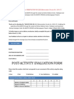 Post-Activity Evaluation Form: POST-EVALUATION Re: ORIENTATION ON DILG Memorandum Circular No. 2020-172