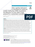 05 Efficacy of an Online Cognitive Behavioral Therapy Program Developed for Healthcare Workers During the COVID19 Pandemic the REduction of STress REST Study Protocol for a Randomized Controlled Trial2020TrialsOpen Access