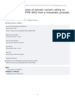 Comparative Analysis of Somatic Variant Calling On Matched FF and FFPE WGS From A Metastatic Prostate Sample